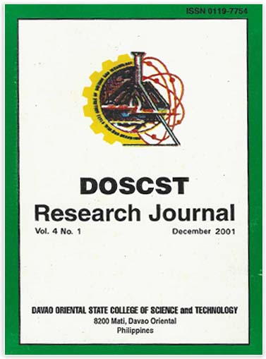 					View Vol. 4 No. 1 (2001): December
				